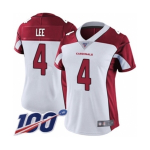 Women's Arizona Cardinals #4 Andy Lee White Vapor Untouchable Limited Player 100th Season Football Jersey