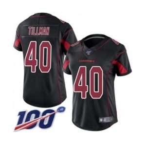 Women's Arizona Cardinals #40 Pat Tillman Limited Black Rush Vapor Untouchable 100th Season Football Jersey