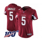 Women's Arizona Cardinals #5 Zane Gonzalez Red Team Color Vapor Untouchable Limited Player 100th Season Football Jersey