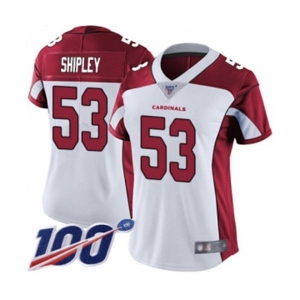 Women's Arizona Cardinals #53 A.Q. Shipley White Vapor Untouchable Limited Player 100th Season Football Jersey