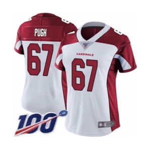 Women's Arizona Cardinals #67 Justin Pugh White Vapor Untouchable Limited Player 100th Season Football Jersey