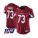 Women's Arizona Cardinals #73 Max Garcia Red Team Color Vapor Untouchable Limited Player 100th Season Football Jersey