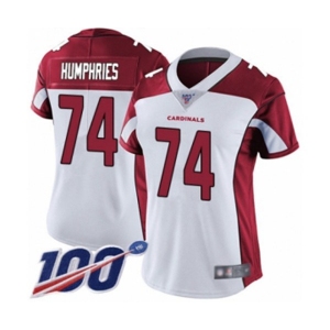 Women's Arizona Cardinals #74 D.J. Humphries White Vapor Untouchable Limited Player 100th Season Football Jersey