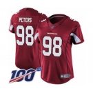 Women's Arizona Cardinals #98 Corey Peters Red Team Color Vapor Untouchable Limited Player 100th Season Football Jersey