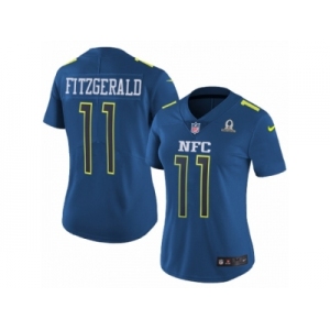 Women's Nike Arizona Cardinals #11 Larry Fitzgerald Limited Blue 2017 Pro Bowl NFL Jersey