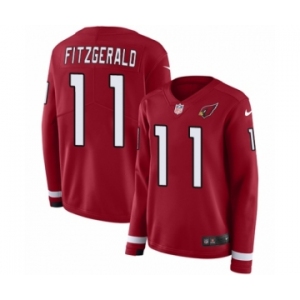 Women's Nike Arizona Cardinals #11 Larry Fitzgerald Limited Red Therma Long Sleeve NFL Jersey