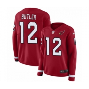 Women's Nike Arizona Cardinals #12 Brice Butler Limited Red Therma Long Sleeve NFL Jersey