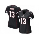 Women's Nike Arizona Cardinals #13 Jaron Brown Elite Black Alternate NFL Jersey