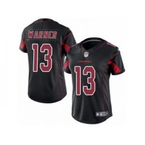 Women's Nike Arizona Cardinals #13 Kurt Warner Limited Black Rush NFL Jersey