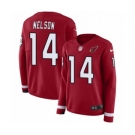 Women's Nike Arizona Cardinals #14 J.J. Nelson Limited Red Therma Long Sleeve NFL Jersey