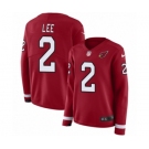 Women's Nike Arizona Cardinals #2 Andy Lee Limited Red Therma Long Sleeve NFL Jersey