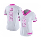 Women's Nike Arizona Cardinals #2 Andy Lee Limited White-Pink Rush Fashion NFL Jersey