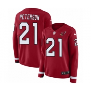 Women's Nike Arizona Cardinals #21 Patrick Peterson Limited Red Therma Long Sleeve NFL Jersey
