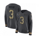 Women's Nike Arizona Cardinals #3 Josh Rosen Limited Black Salute to Service Therma Long Sleeve NFL Jersey