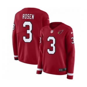 Women's Nike Arizona Cardinals #3 Josh Rosen Limited Red Therma Long Sleeve NFL Jersey