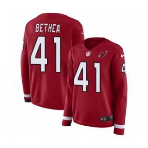 Women's Nike Arizona Cardinals #41 Antoine Bethea Limited Red Therma Long Sleeve NFL Jersey