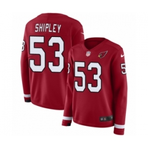 Women's Nike Arizona Cardinals #53 A.Q. Shipley Limited Red Therma Long Sleeve NFL Jersey