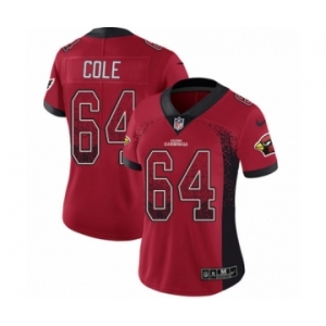 Women's Nike Arizona Cardinals #64 Mason Cole Limited Red Rush Drift Fashion NFL Jersey