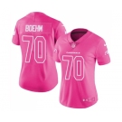 Women's Nike Arizona Cardinals #70 Evan Boehm Limited Pink Rush Fashion NFL Jersey