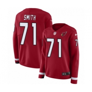 Women's Nike Arizona Cardinals #71 Andre Smith Limited Red Therma Long Sleeve NFL Jersey