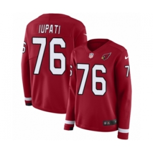 Women's Nike Arizona Cardinals #76 Mike Iupati Limited Red Therma Long Sleeve NFL Jersey