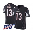 Youth Arizona Cardinals #13 Kurt Warner Black Alternate Vapor Untouchable Limited Player 100th Season Football Jersey