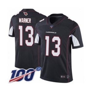 Youth Arizona Cardinals #13 Kurt Warner Black Alternate Vapor Untouchable Limited Player 100th Season Football Jersey