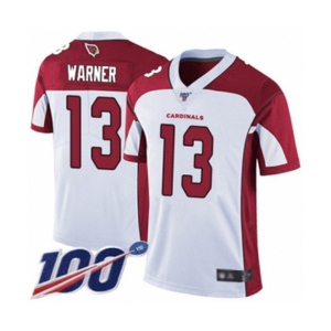 Youth Arizona Cardinals #13 Kurt Warner White Vapor Untouchable Limited Player 100th Season Football Jersey