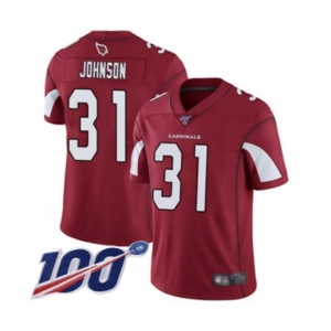 Youth Arizona Cardinals #31 David Johnson Red Team Color Vapor Untouchable Limited Player 100th Season Football Jersey