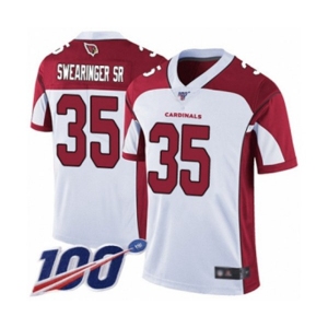 Youth Arizona Cardinals #35 D.J. Swearinger SR White Vapor Untouchable Limited Player 100th Season Football Jersey