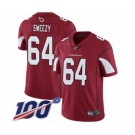 Youth Arizona Cardinals #64 J.R. Sweezy Red Team Color Vapor Untouchable Limited Player 100th Season Football Jersey