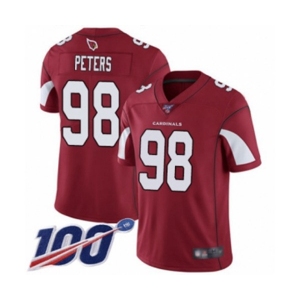 Youth Arizona Cardinals #98 Corey Peters Red Team Color Vapor Untouchable Limited Player 100th Season Football Jersey