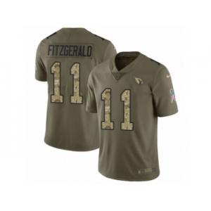 Youth Nike Arizona Cardinals #11 Larry Fitzgerald Limited Olive Camo 2017 Salute to Service NFL Jersey