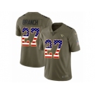 Youth Nike Arizona Cardinals #27 Tyvon Branch Limited Olive USA Flag 2017 Salute to Service NFL Jersey