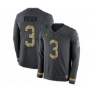 Youth Nike Arizona Cardinals #3 Josh Rosen Limited Black Salute to Service Therma Long Sleeve NFL Jersey