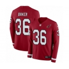 Youth Nike Arizona Cardinals #36 Budda Baker Limited Red Therma Long Sleeve NFL Jersey