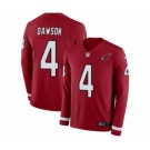 Youth Nike Arizona Cardinals #4 Phil Dawson Limited Red Therma Long Sleeve NFL Jersey