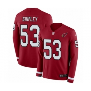 Youth Nike Arizona Cardinals #53 A.Q. Shipley Limited Red Therma Long Sleeve NFL Jersey
