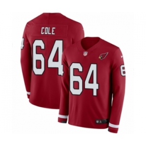 Youth Nike Arizona Cardinals #64 Mason Cole Limited Red Therma Long Sleeve NFL Jersey