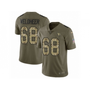 Youth Nike Arizona Cardinals #68 Jared Veldheer Limited Olive Camo 2017 Salute to Service NFL Jersey