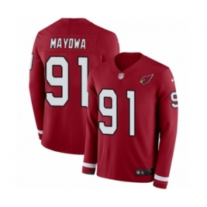 Youth Nike Arizona Cardinals #91 Benson Mayowa Limited Red Therma Long Sleeve NFL Jersey