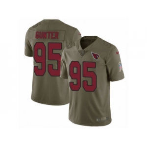 Youth Nike Arizona Cardinals #95 Rodney Gunter Limited Olive 2017 Salute to Service NFL Jersey