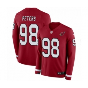 Youth Nike Arizona Cardinals #98 Corey Peters Limited Red Therma Long Sleeve NFL Jersey
