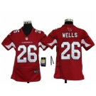 nike youth nfl jerseys arizona cardinals #26 wells red[nike]
