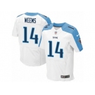 Men's Nike Tennessee Titans #14 Eric Weems Elite White NFL Jersey