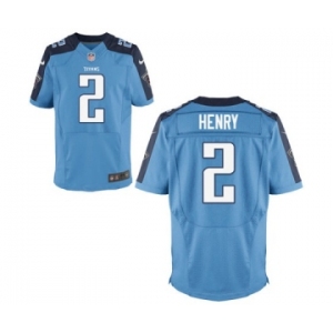 Men's Nike Tennessee Titans #2 Derrick Henry Elite Light Blue Team Color NFL Jersey