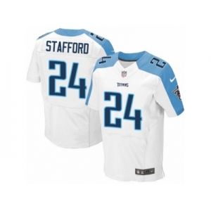 Men's Nike Tennessee Titans #24 Daimion Stafford Elite White NFL Jersey