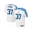 Men's Nike Tennessee Titans #37 Johnathan Cyprien Elite White NFL Jersey