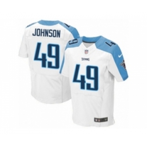 Men's Nike Tennessee Titans #49 Rashad Johnson Elite White NFL Jersey