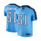 Men's Nike Tennessee Titans #51 Will Compton Elite Light Blue Rush Vapor Untouchable NFL Jersey